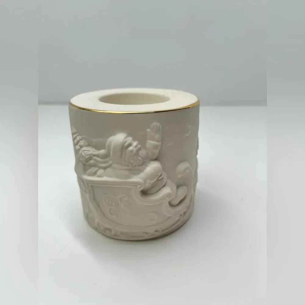 Lenox Radiant Light Votive Porcelain Santa Claus Christmas Holiday Candleholder